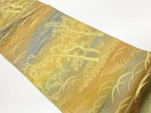 木々に芝・風景模様織出し袋帯